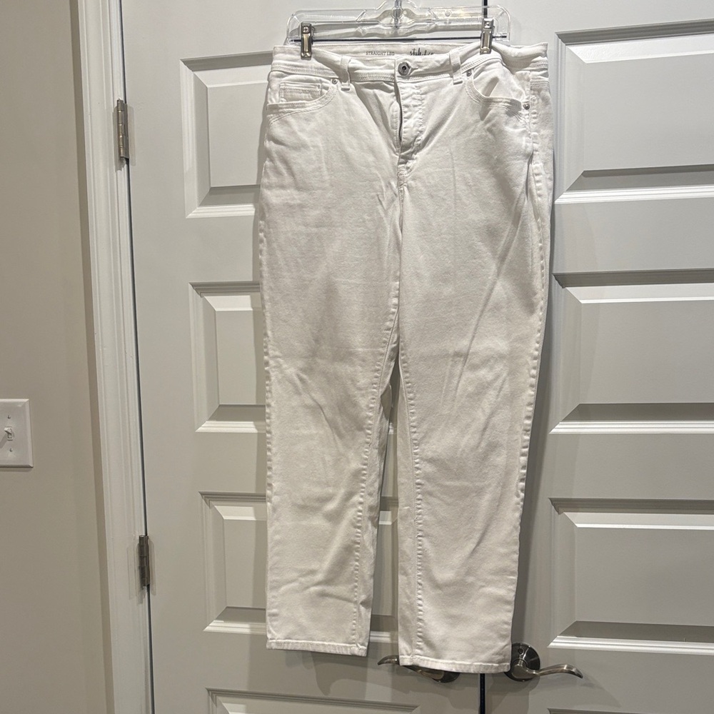 Style & Co. White Straight Leg Pants